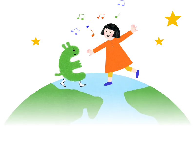 踊っている女の子のイラスト