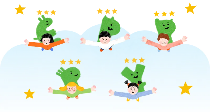 冒険に出かけている子どもたちのイラスト